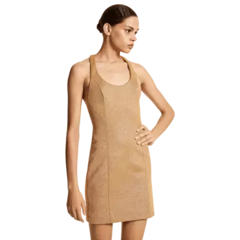 Платье Michael Kors Metallic Double-Knit Jersey Racerback, золотой