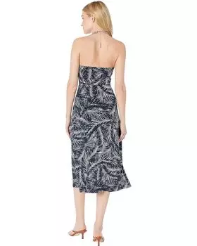 Платье Michael Kors Palm Halter Chain Midi Dress, цвет Midnight Blue