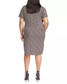 Платье Michael Kors Plus Size Giraffe Twist Short Sleeve Mini Dress, хаки