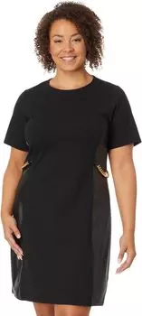 Платье Michael Kors Plus Size Leather Chain Dress, черный