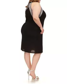 Платье Michael Kors Plus Size Rhinestone Halter Dress, черный