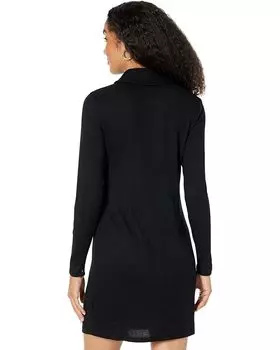 Платье Michael Kors Rib Chain Lace-Up Shift Dress, черный