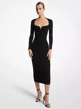 Платье Michael Kors Ribbed Stretch Viscose, черный