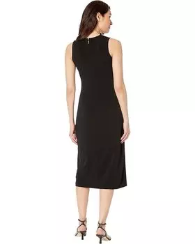 Платье Michael Kors Ruched Skirt Midi Dress, черный