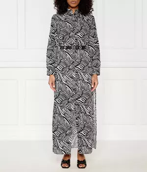Платье Michael Kors с разрезом и поясом, черный
