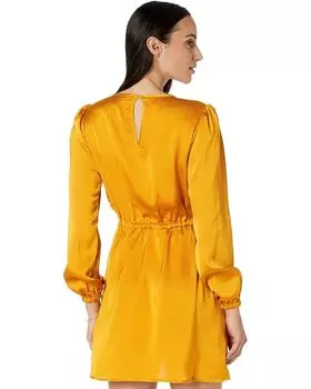 Платье Michael Kors Satin Long Sleeve Flounce Dress, цвет Marigold