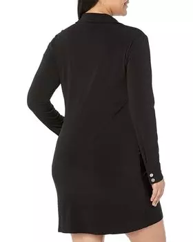 Платье Michael Kors Solid Snap Ruched Mini Dress, черный