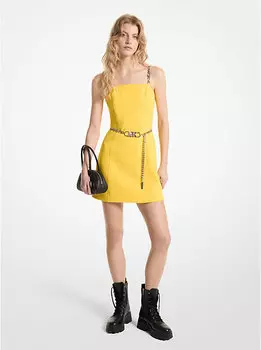 Платье Michael Kors Stretch Crepe Belted Mini, желтый
