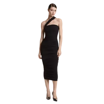 Платье Michael Kors Stretch Matte Jersey Ruched, черный