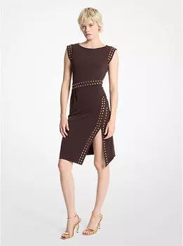 Платье Michael Kors Studded Matte Jersey, коричневый
