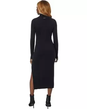 Платье Michael Kors Turtleneck Slit Midi Dress, черный