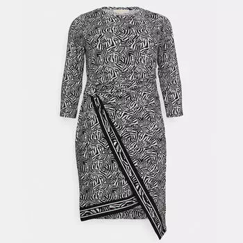 Платье MICHAEL Michael Kors Border Midi, черный/белый