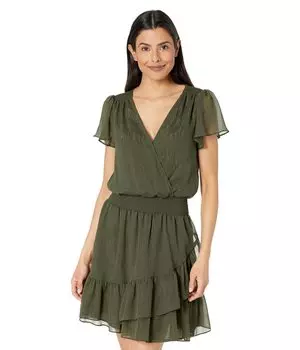 Платье MICHAEL Michael Kors, Crinkle Short Sleeve Wrap Dress