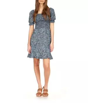 Платье MICHAEL Michael Kors, Paisley Smocked Mini Short Sleeve Dress