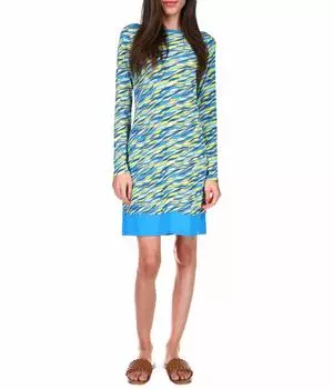 Платье MICHAEL Michael Kors, Petite Long Sleeve Border Dress