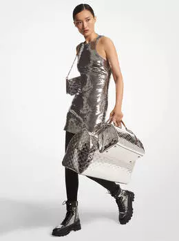 Платье Michael Michael Kors Sequined Jersey Tank, серебряный