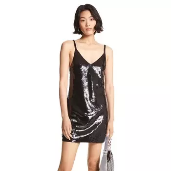 Платье Michael Michael Kors Sequined Mesh Tank, черный
