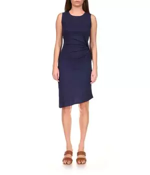 Платье MICHAEL Michael Kors, Solid Crew Neck Drape Dress