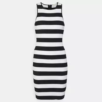 Платье MICHAEL Michael Kors Stripe Mini Tank, черный/белый