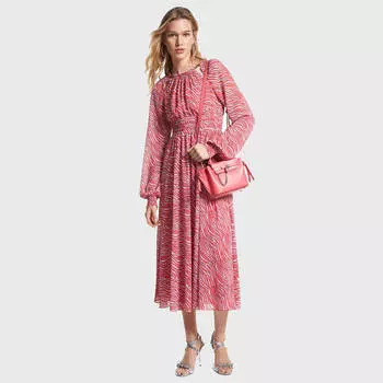 Платье Michael Michael Kors Zebra Print Georgette, розовый