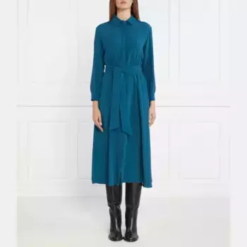 Платье Midas с поясом и добавлением шелка Max Mara, синий
