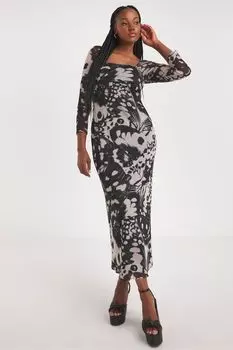 Платье мидакси из моносетки Simply Be, черный