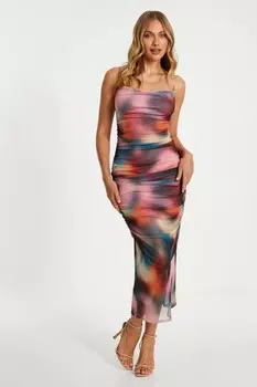 Платье Midaxi из разноцветной сетки Ombre QUIZ Clothing