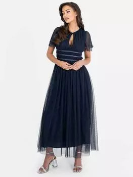 Платье мидакси из тюля с замочной скважиной Anaya With Love, темно-синий