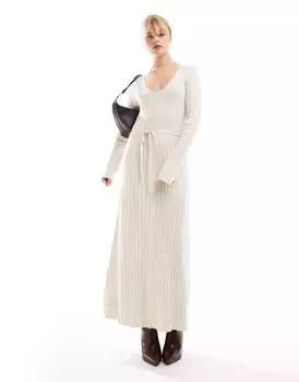 Платье мидакси Pretty Lavish цвета экрю из легкого трикотажа