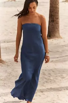 Платье мидакси Rochelle Humes Tencel Bandeau Next, синий