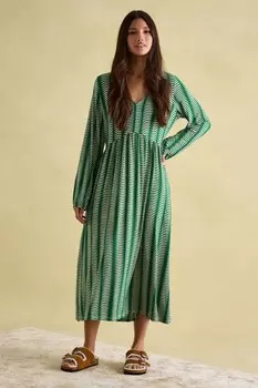 Платье мидакси с длинными рукавами Nia Joules, зеленый