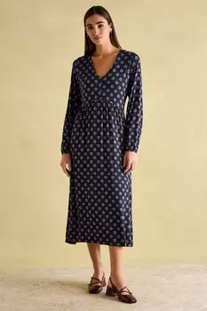 Платье мидакси с длинными рукавами Nia Joules, синий