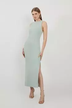 Платье мидакси с круглым вырезом Ponte Karen Millen, зеленый