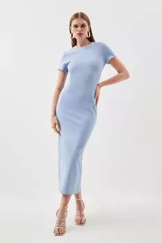 Платье Midaxi с круглым вырезом Ponte Karen Millen, синий