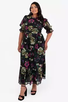 Платье мидакси с пышными рукавами Lovedrobe, черный