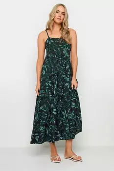 Платье мидакси с тропическим принтом и бретелями Long Tall Sally, зеленый