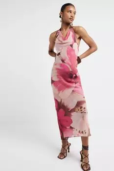 Платье Midaxi с завязками и вырезом через шею River Island, фиолетовый
