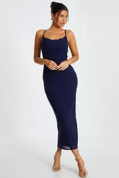 Платье мидакси со сборками индиго QUIZ Clothing