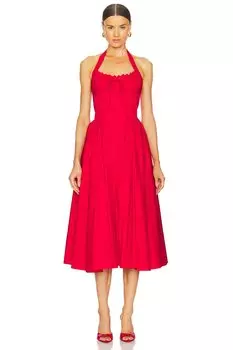 Платье миди Abbott на завязках Line & Dot, red