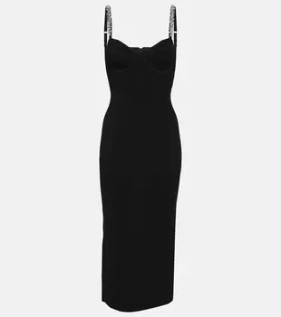 Платье миди adele с кристаллами Rebecca Vallance, черный