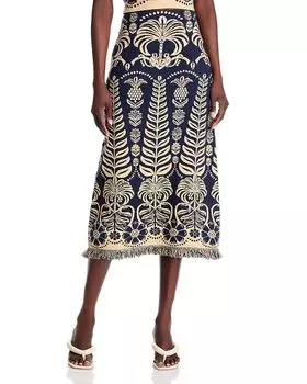 Платье миди Ainika Tropical Splendor FARM Rio, синий