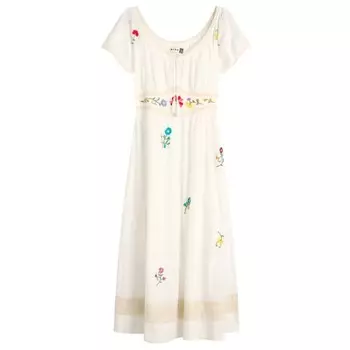 Платье миди Alani с цветочным принтом и омбре Rixo, белый