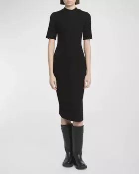 Платье миди эластичной вязки Moncler, цвет Black