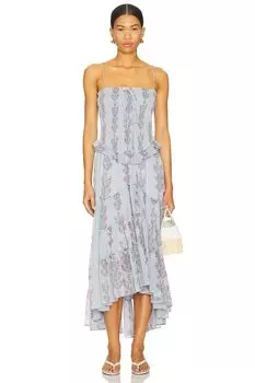 Платье миди Alejandra от Free People, soft blue combo