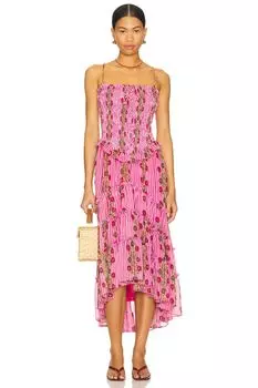 Платье миди Alejandra от Free People, hot pink combo