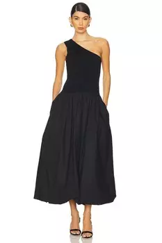 Платье миди Aliah с одним плечом и пышной юбкой Shona Joy, black