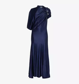 Платье-Миди Aline из эластичной ткани с одним коротким рукавом Rabanne, синий