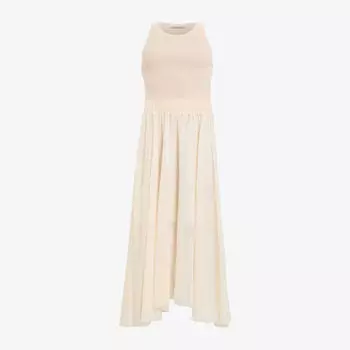 Платье миди Allsaints Zenia без рукавов из эластичной ткани, белый