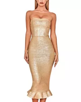 Платье миди Amanda Royal, золотой