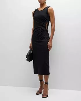 Платье миди Amel с вырезами Iro, цвет Black